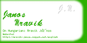 janos mravik business card